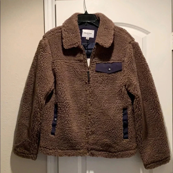 Goodfellow & Co Fleece Sherpa Jacket Mocha Brown Men’s Size Medium New - Picture 2 of 11